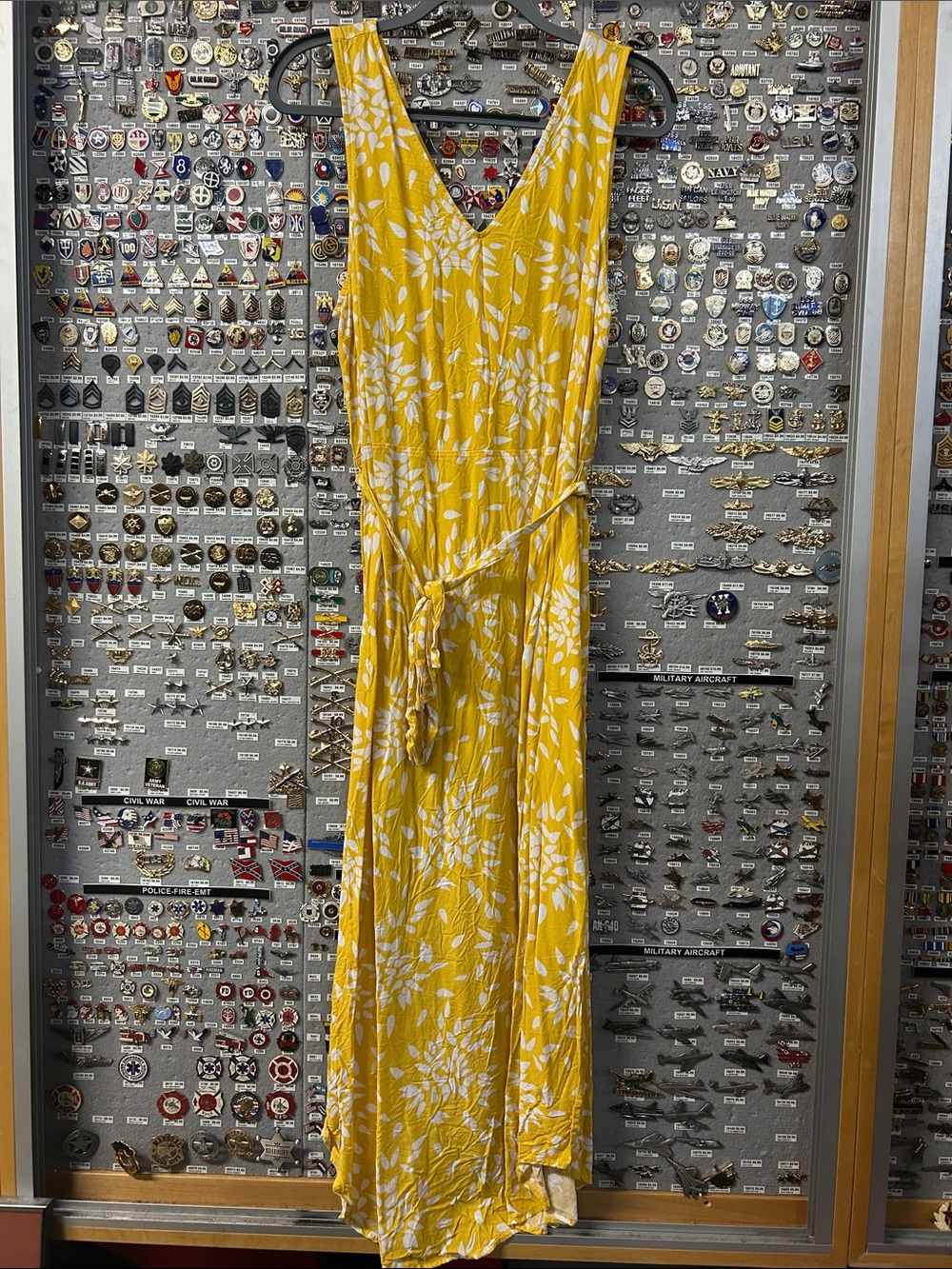 a new day Yellow Floral V-Neck Self-Tie Maxi Dress